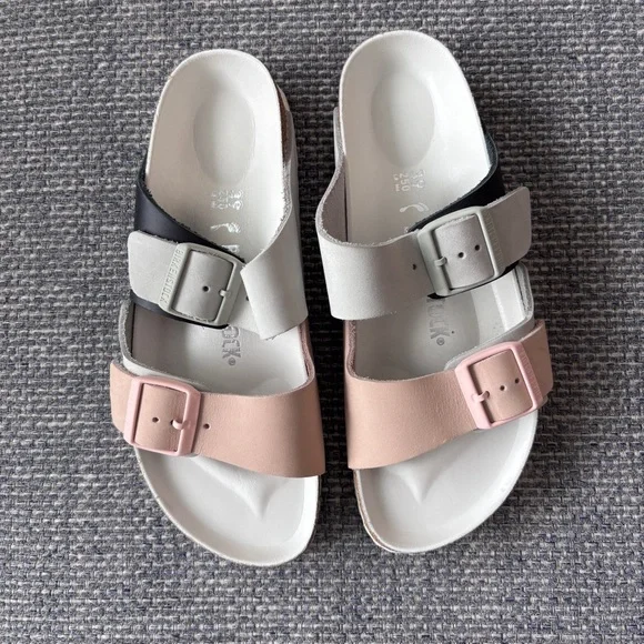 Birkenstock Arizona Split Colorblock Sandals Mineral/Rose Size 39 - Picture 4 of 11